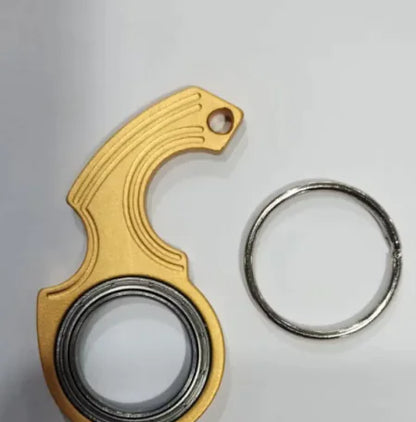 Metal Texture Rotating Keychain