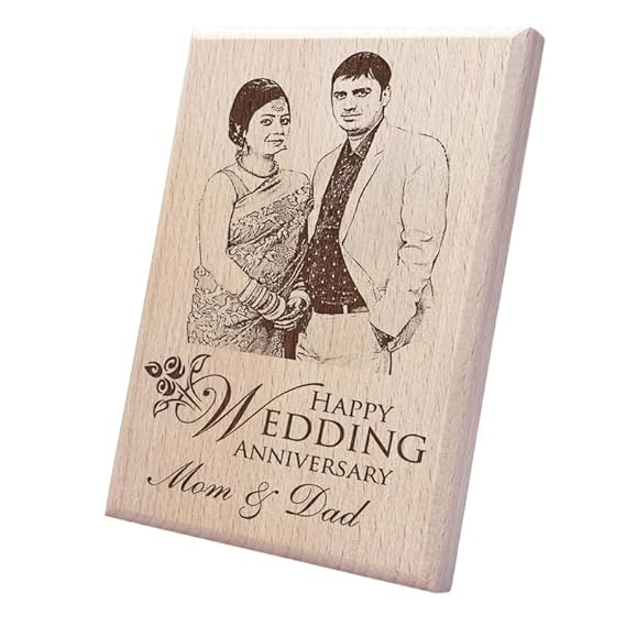 Excell Mart Anniversary Gift For Couple Special Personalized Engraved Photo Frame For Parents | Wife | Husband |