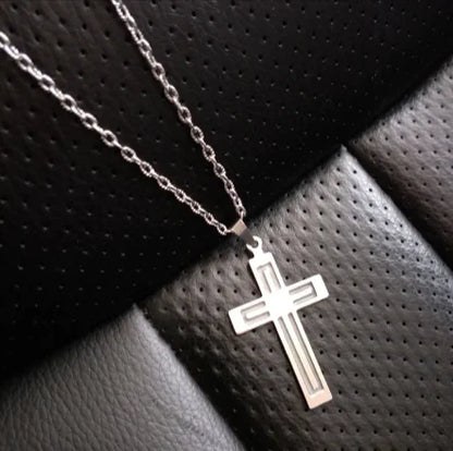 Luminous Stainless Steel Cross Necklace