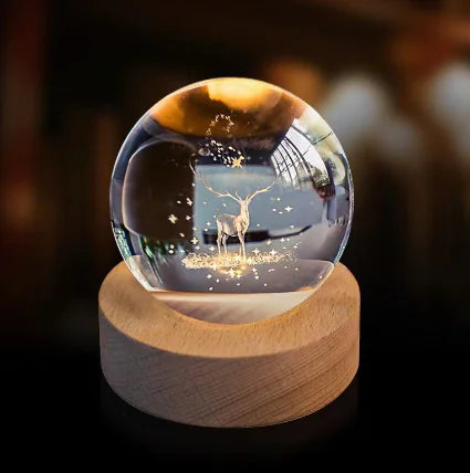 3D Crystal Solar System Night Light