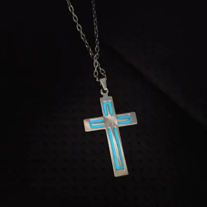 Luminous Stainless Steel Cross Necklace